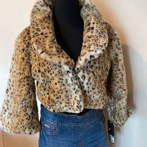 Cheeta cropped jacket. M. Mossing
